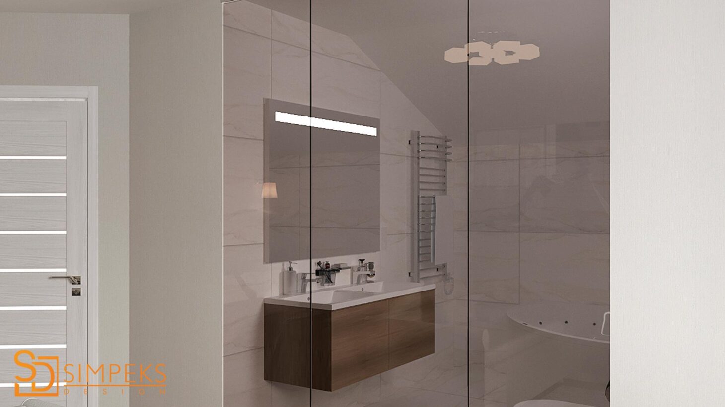 Bedroom with large bath