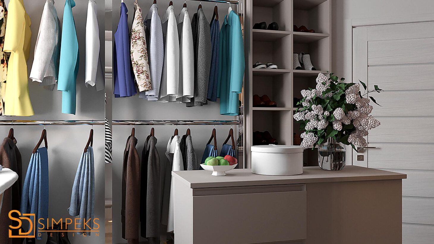 Dressing room design in a modern style