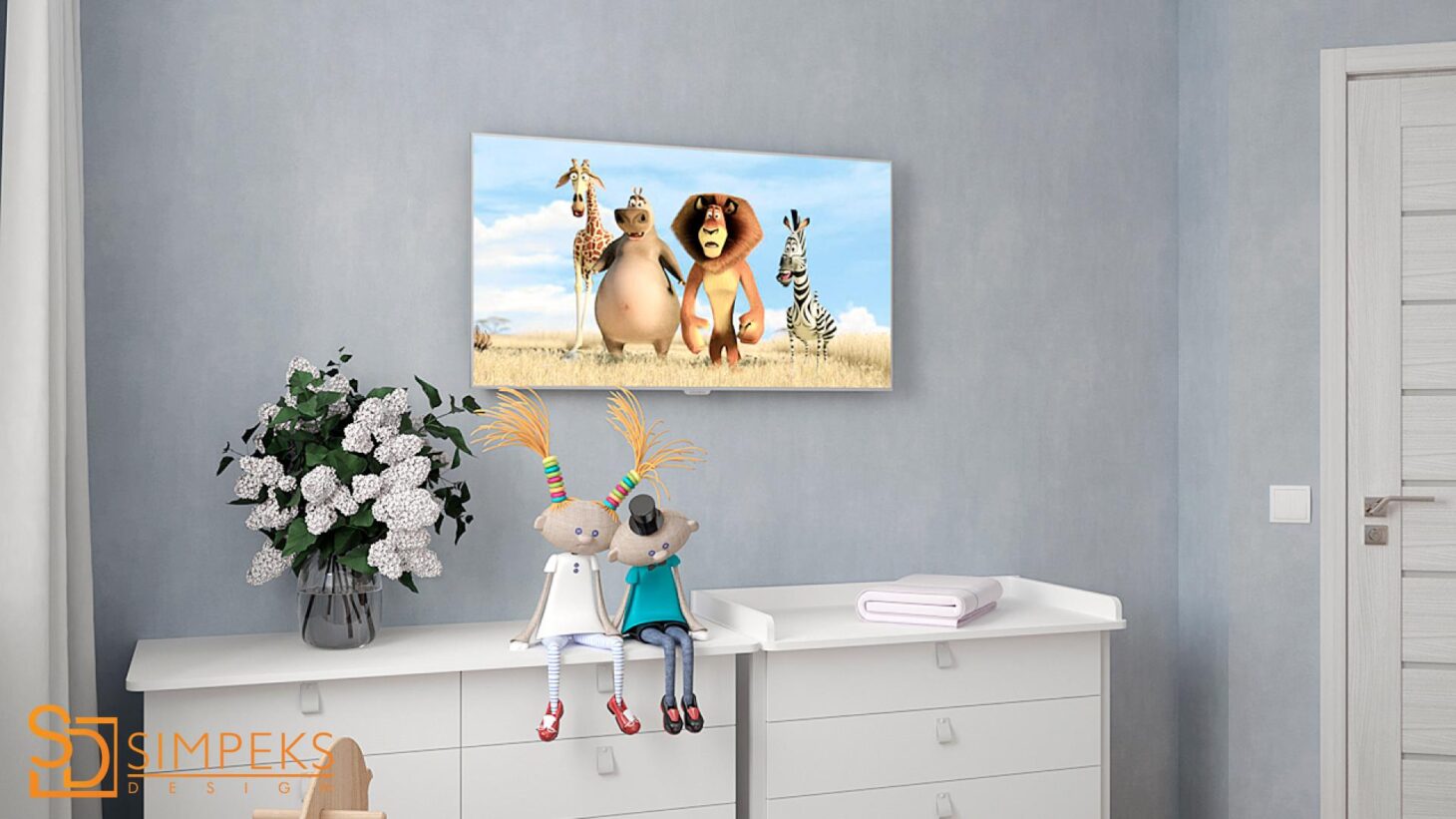 Furniture in a children's room for a newborn