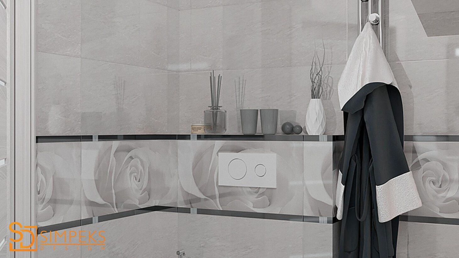Decorative tiles in the bathroom
