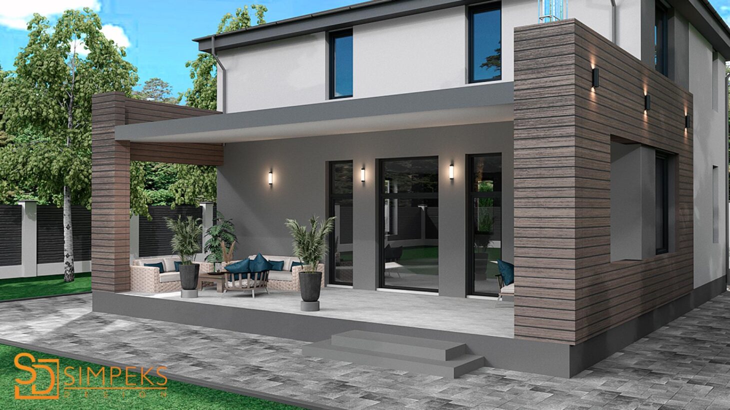 Design of the facade of the house