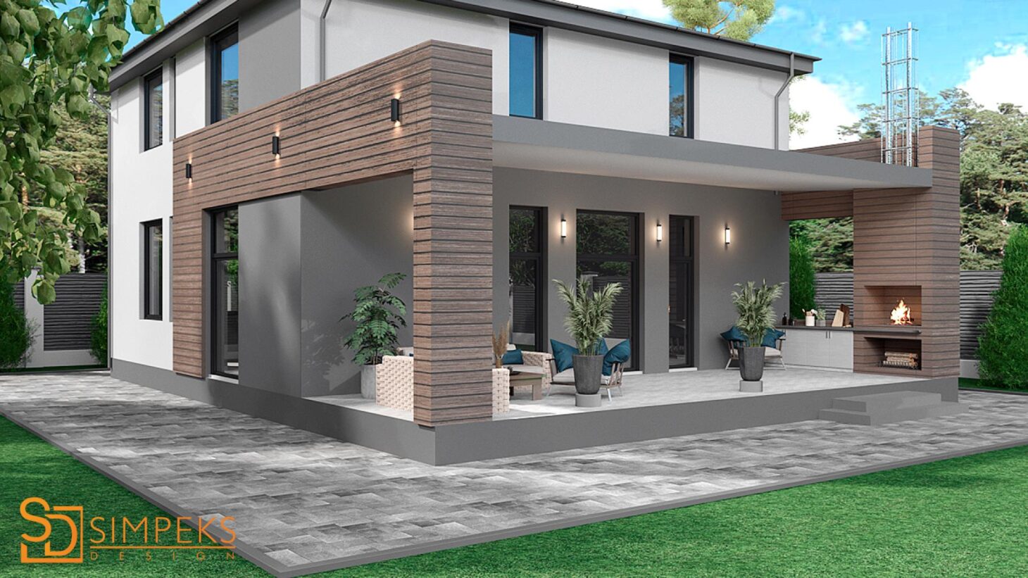 Design of the facade of the house