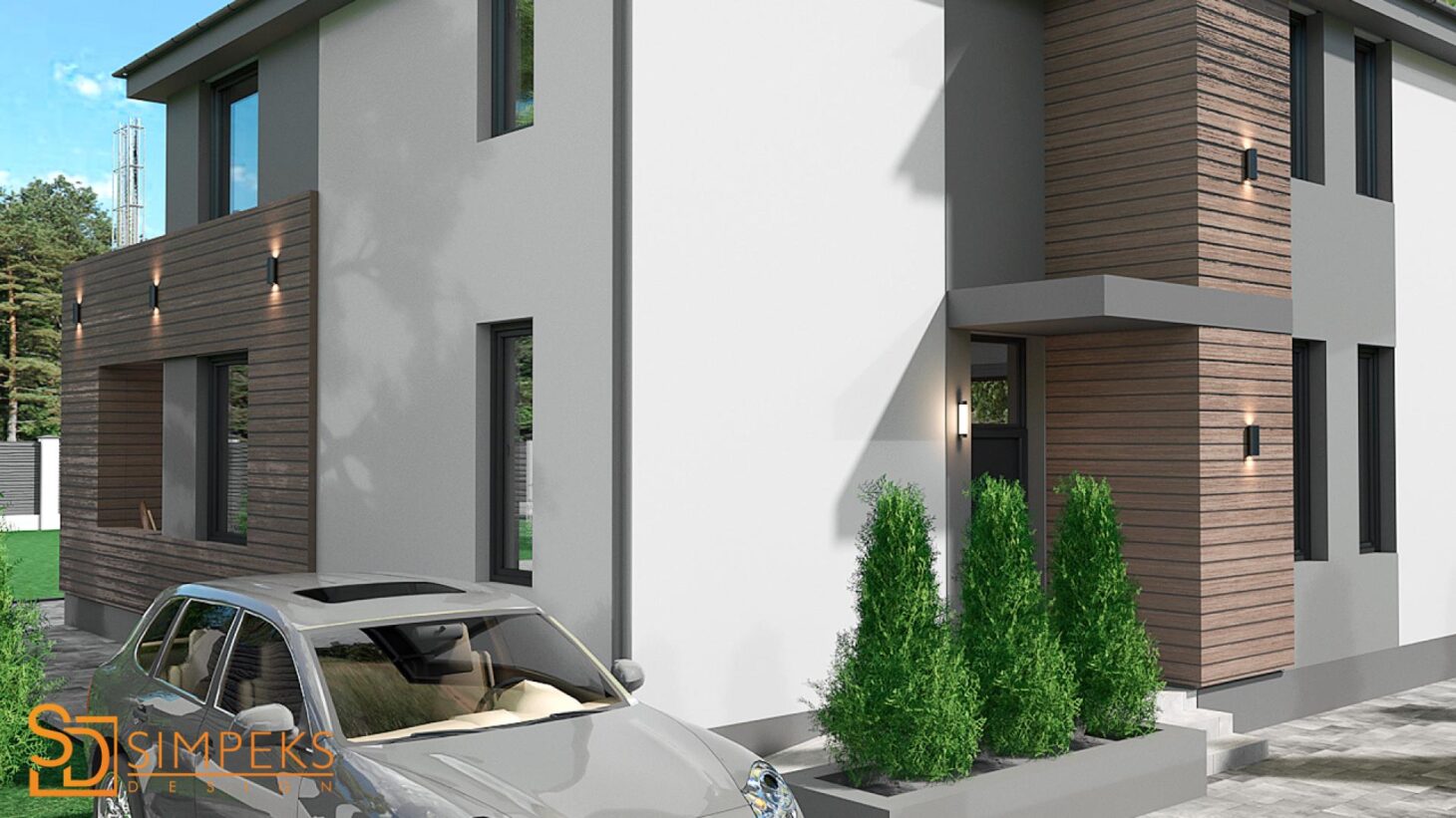 Design of the facade of the house