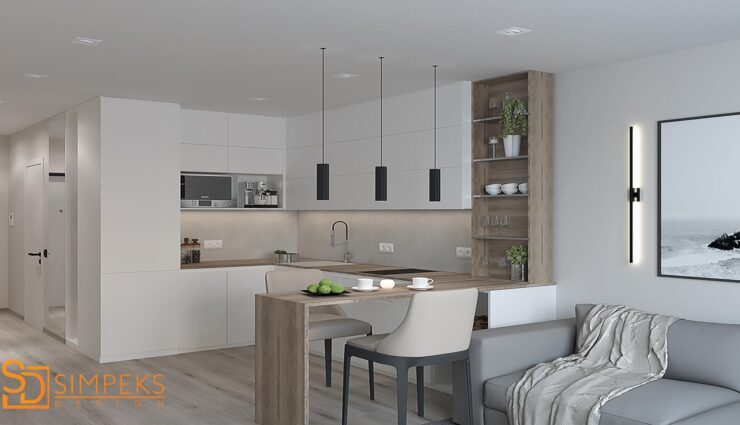 Interior design of a smart apartment