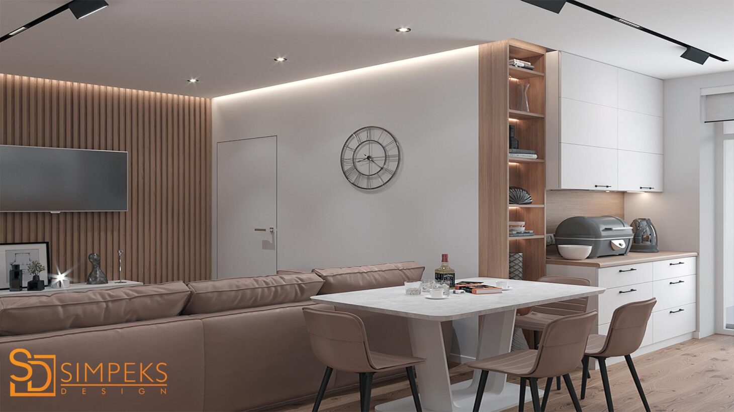 Dining area in the living room kitchen