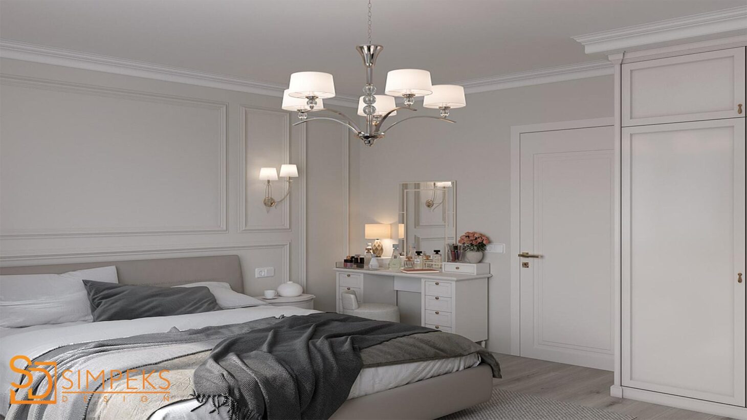 Bedroom interior in light colors