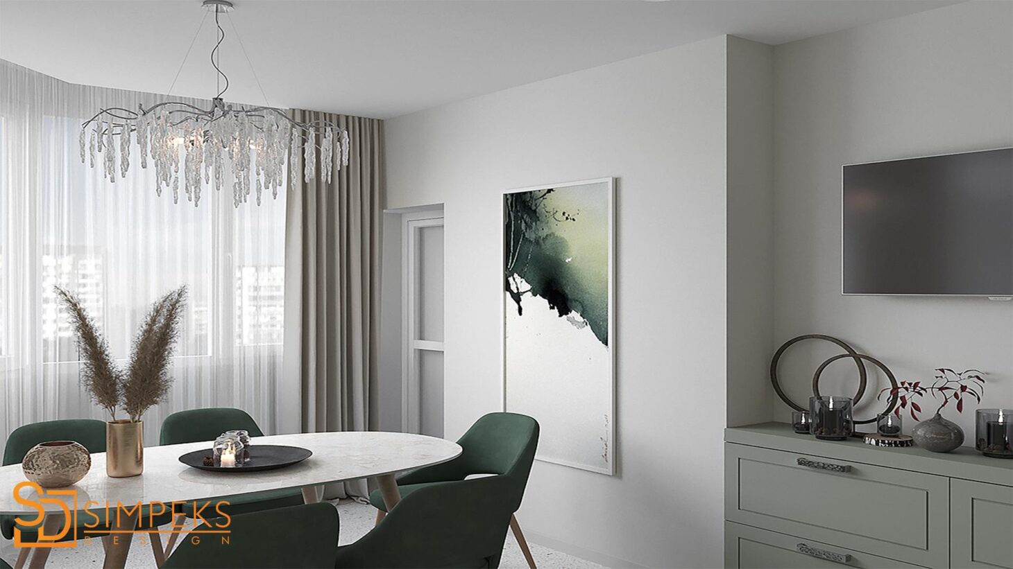 Green color in the interior