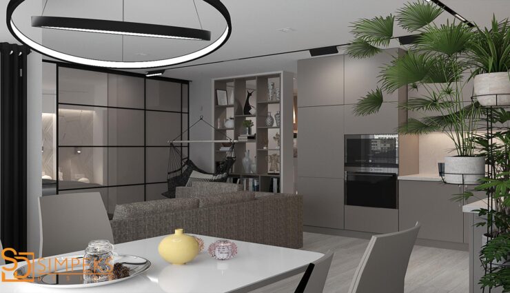 Design of a one-room apartment in Kyiv