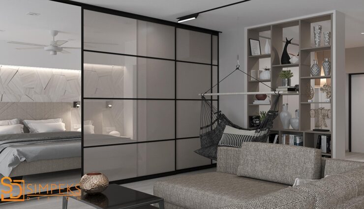 The apartment is in a modern style