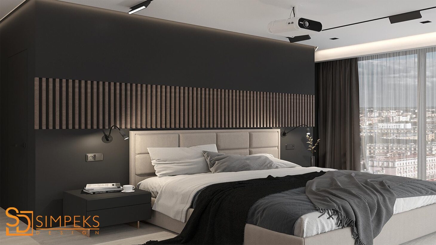 Bedroom in dark colors