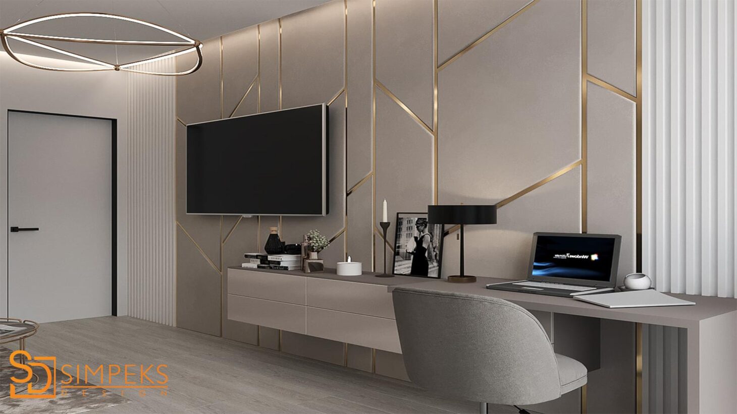 Work area in art deco style