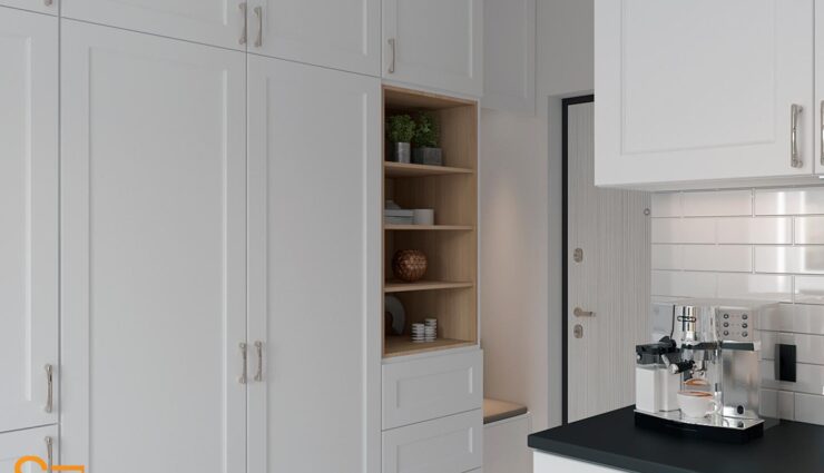 Bright furniture in a smart apartment