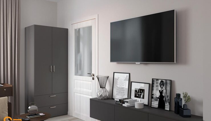 The room is in a modern style