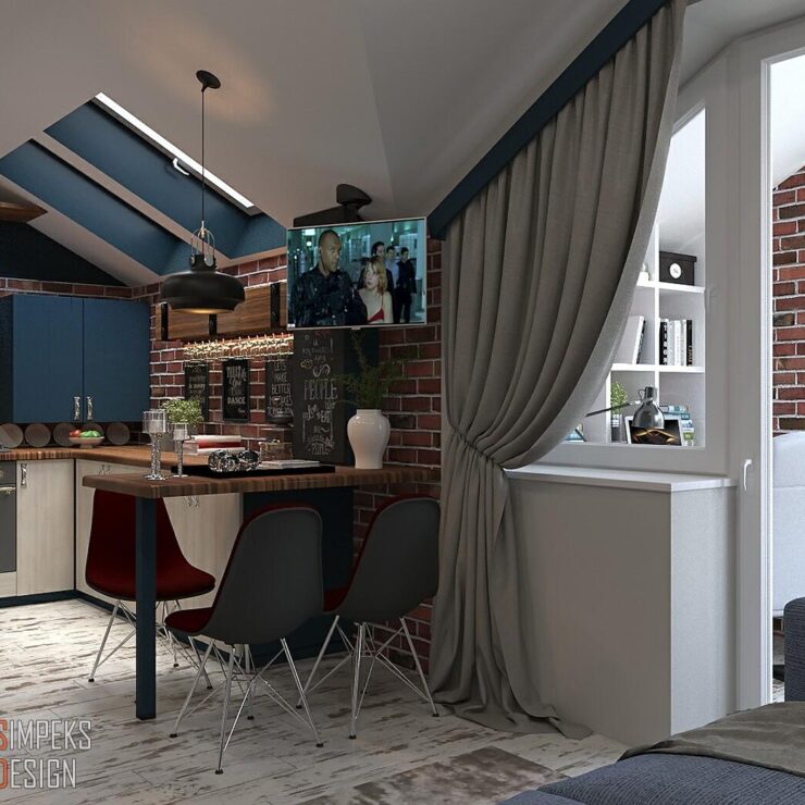 Design of a one-room apartment of 35 sq. m., Irpen