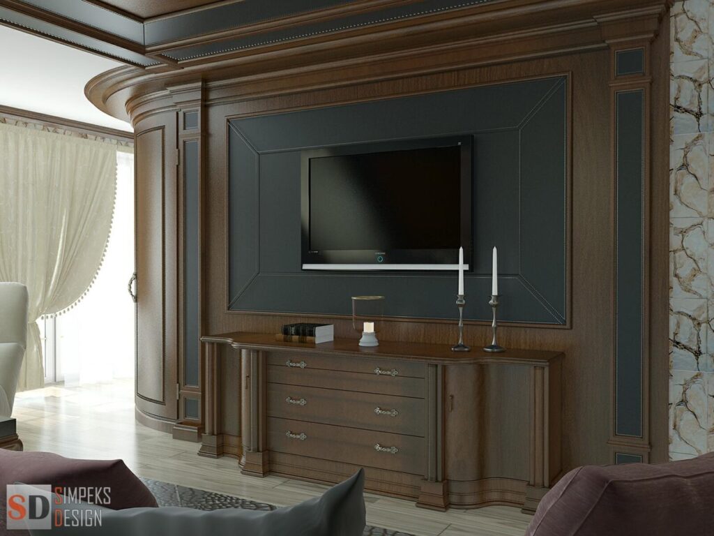 Оформлення зони TV в стилі модерн