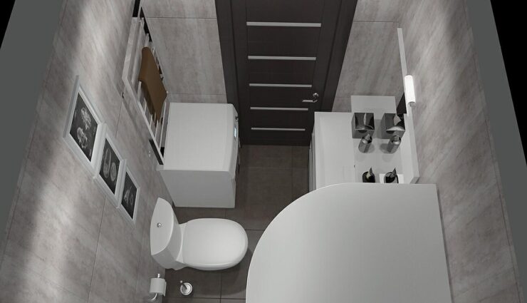 Towel rail above the washing machine