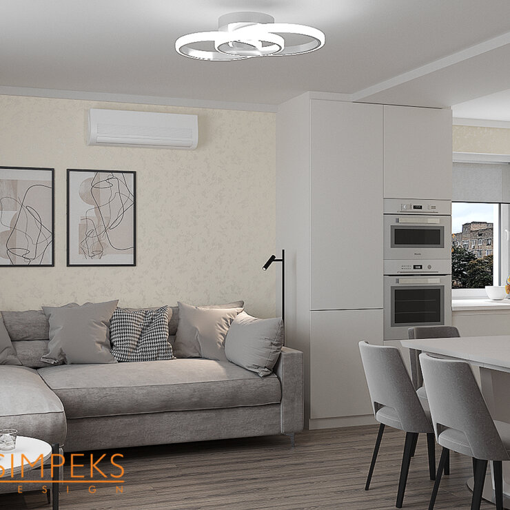 Modern style, Kyiv, Goloseevsky prospect, 50 sq. m.