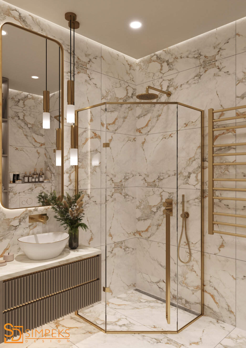 Bathroom in art deco style
