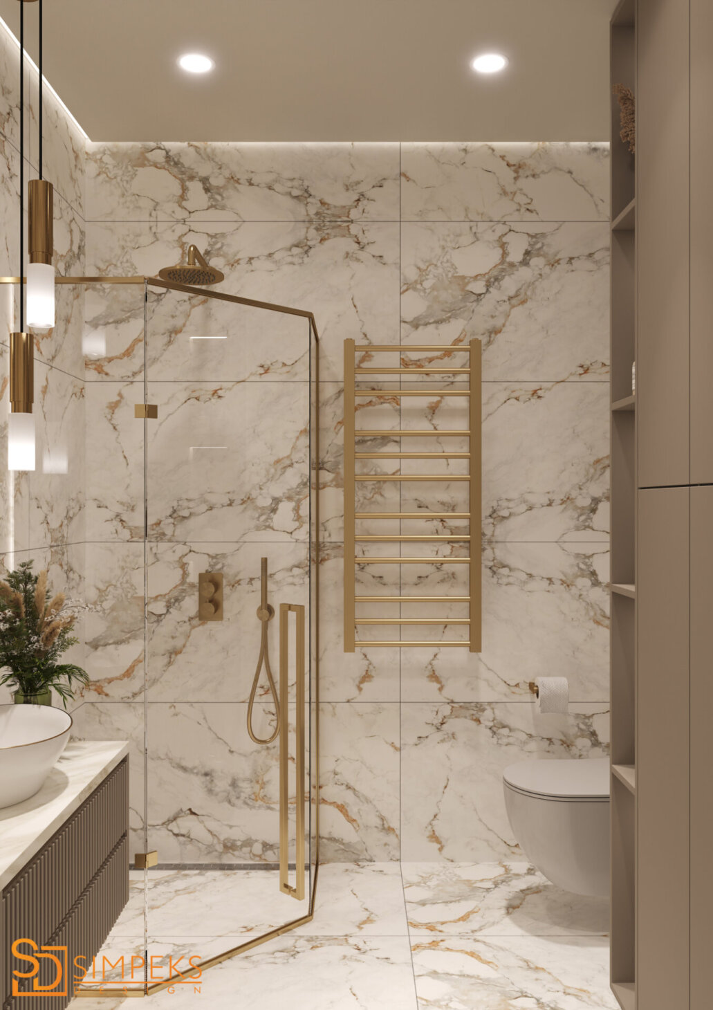 Plumbing equipment in gold
