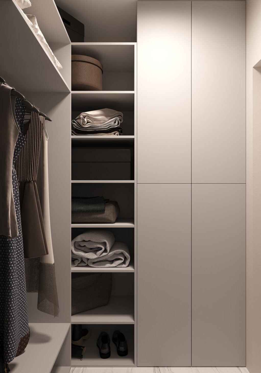 Wardrobe in the dressing room