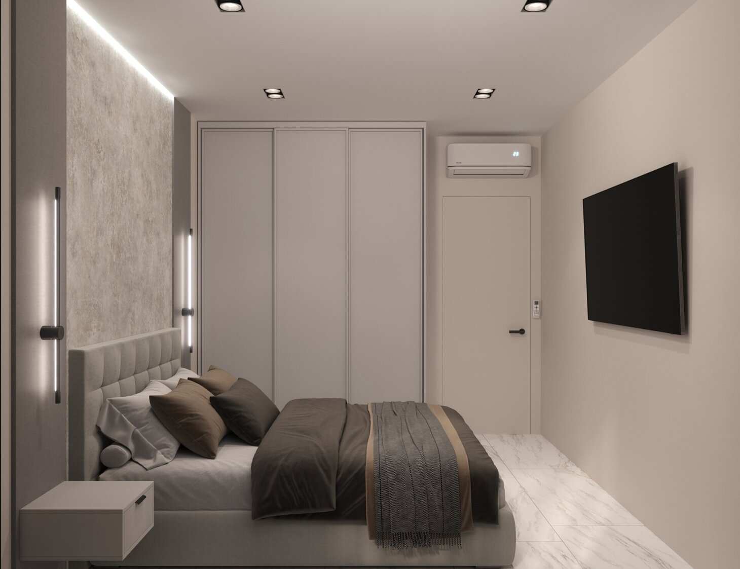 Sliding wardrobe for the bedroom